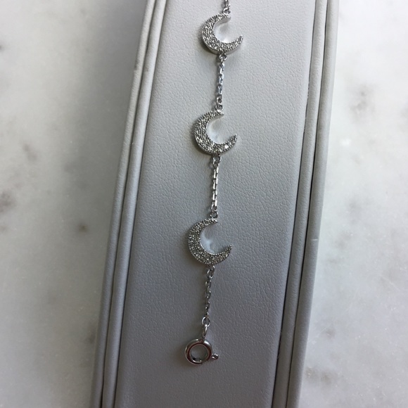 Sterling Silver RP CZ Crescent Bracelet - Picture 16 of 17